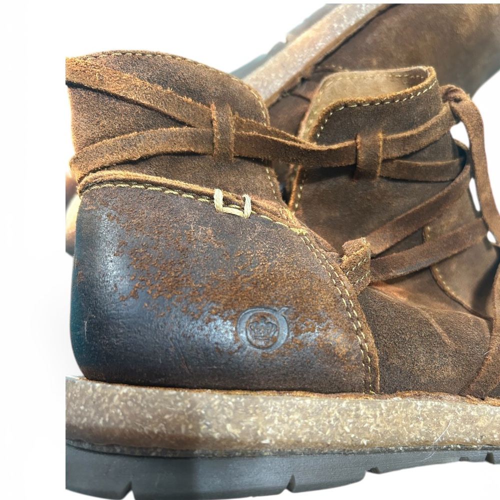 Born, Brown Leather Ankle Boots - Picture 10 of 12